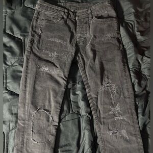 Ksubi Men's Distressed Black Skinny Jeans